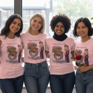 Gelukkige Internationale Vrouwendag 8 Maart Roze T-shirt