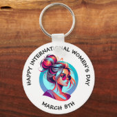 Gelukkige Internationale Vrouwendag | 8 maart Sleutelhanger (Voorkant)
