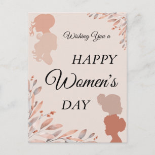 Gelukkige Internationale Vrouwendag Aquarel Loof Briefkaart