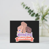 Gelukkige Internationale Vrouwendag Briefkaart (Staand voorkant)