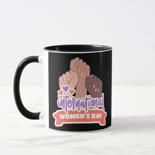Gelukkige Internationale Vrouwendag Mok (Links)