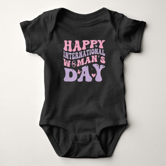 Gelukkige Internationale Vrouwendag Retro Design Romper (Voorkant)