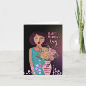 Gelukkige Internationale Vrouwendag | Vrouw met va Feestdagen Kaart (Voorkant)