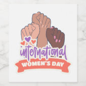Gelukkige Internationale Vrouwendag Wijn Etiket (Enkel label)