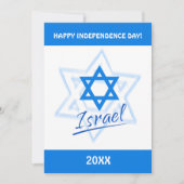 Gelukkige Israëlische Onafhankelijkheidsdag Blauwe Kaart (Voorkant)