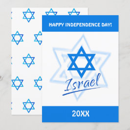 Gelukkige Israëlische Onafhankelijkheidsdag Blauwe Kaart