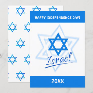 Gelukkige Israëlische Onafhankelijkheidsdag Blauwe Kaart