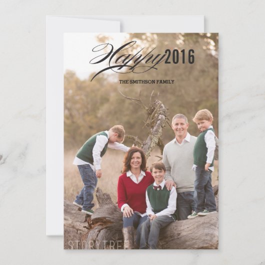 gelukkige jaar nieuwe jaarkaart feestdagenkaart (Voorkant)