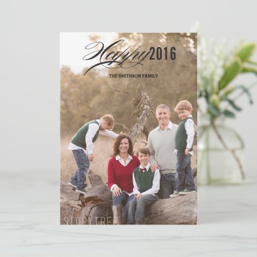 gelukkige jaar nieuwe jaarkaart feestdagenkaart (Staand voorkant)