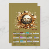 Gelukkige jaarkalender 2025 kaart (Voorkant / Achterkant)