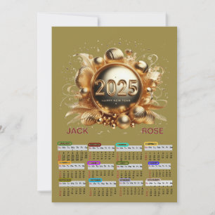 Gelukkige jaarkalender 2025 kaart