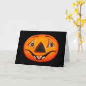 Gelukkige Jack O' Lantern Halloween Kaart (Gele Bloem)
