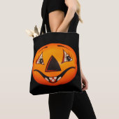 Gelukkige Jack O' Lantern Halloween Tote Bag (Dichtbij)