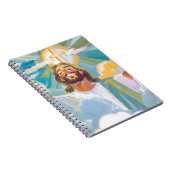 Gelukkige Jezus met een gloeiend Kruisjournaal Notitieboek (Rechterzijde)
