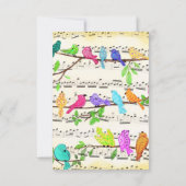 Gelukkige Jubilea Kaart met kleurrijke Musical Bir (Achterkant)