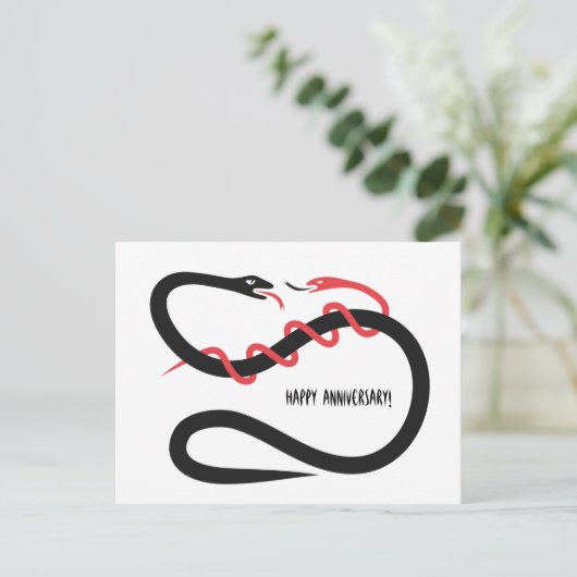 Gelukkige jubileumslangen! briefkaart (Staand voorkant)