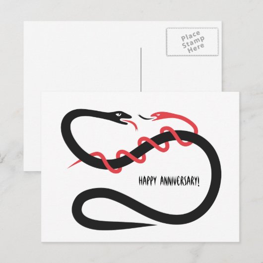 Gelukkige jubileumslangen! briefkaart (Voorkant / Achterkant)