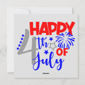 Gelukkige Juli vierde vuurwerk en vlag Feestdagenkaart (Achterkant)