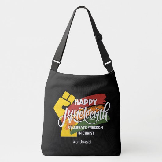 GELUKKIGE JUNETEENTH Christian Crossbody Tas (Voorkant)
