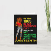 Gelukkige Juneteenth Is Mijn Onafhankelijkheidsdag Kaart (Voorkant)