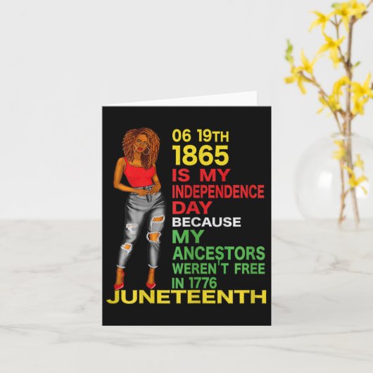 Gelukkige Juneteenth Is Mijn Onafhankelijkheidsdag Kaart (Gele Bloem)