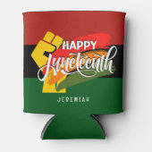 GELUKKIGE JUNETEENTH Pan Afrikaans Blikjeskoeler (Voorkant)