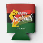 GELUKKIGE JUNETEENTH Pan Afrikaans Blikjeskoeler (Achterkant)
