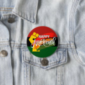 GELUKKIGE JUNETEENTH Pan Afrikaans Ronde Button 7,6 Cm (In situ)