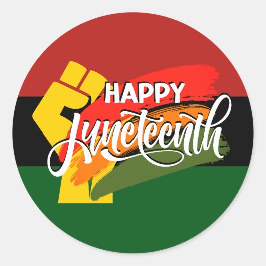 GELUKKIGE JUNETEENTH Pan Afrikaans Ronde Sticker (Voorkant)