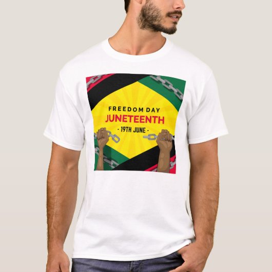 gelukkige juntiende dag van vrijheid t-shirt (Voorkant)