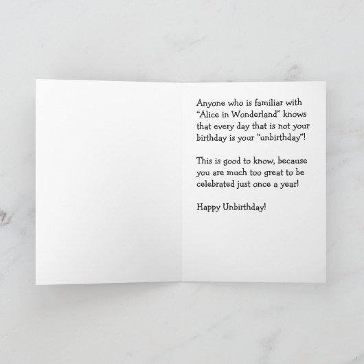 Gelukkige Kaart Unbirthday (Binnen)