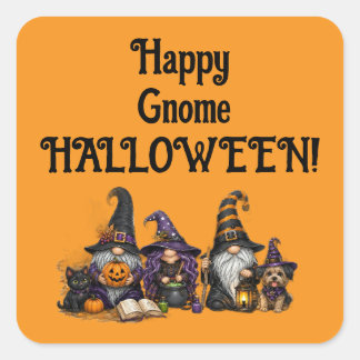 Gelukkige Kabouter Halloween Vierkante Stickers
