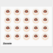 Gelukkige kalkoendag ronde sticker (Vel)