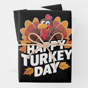 Gelukkige kalkoendag Thanksgiving Day vakantiegesc Inpakpapier Vel