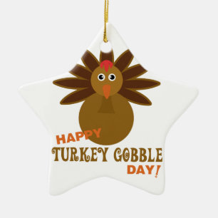 Gelukkige kalkoendag Thanksgiving Keramisch Ornament