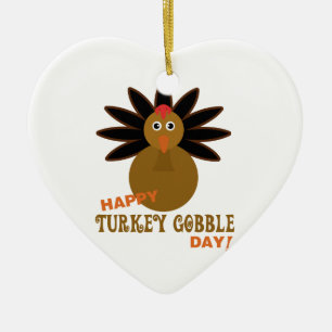 Gelukkige kalkoendag Thanksgiving Keramisch Ornament
