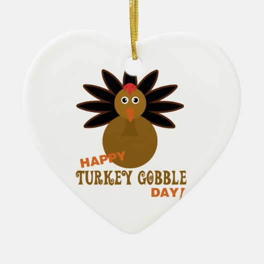 Gelukkige kalkoendag Thanksgiving Keramisch Ornament (Voorkant)