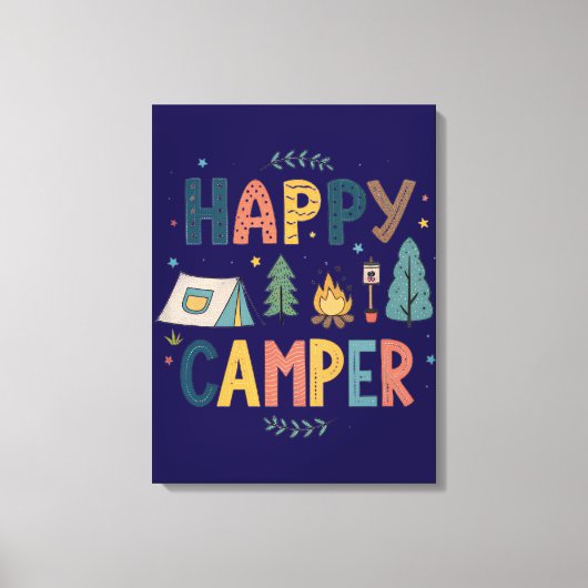 Gelukkige Kampeer Canvasprint Canvas Afdruk (Voorkant)