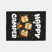 Gelukkige Kampeer Marshmallow Grappige Kamperende  Fleece Deken (Voorkant (Horizontaal))