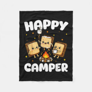 Gelukkige Kampeer Marshmallow Grappige Kamperende  Fleece Deken