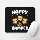 Gelukkige Kampeer Marshmallow Grappige Kamperende Muismat (Met muis)