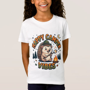 Gelukkige Kampeer Sfeer Mooie Egel T-Shirt Kinde