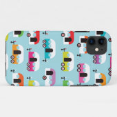 Gelukkige kampeerder caravan hippie retro patroon Case-Mate iPhone case (Achterkant (horizontaal))