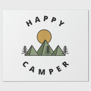 Gelukkige Kampeerder Kampeer Kamp Bos Bergen Minim Cadeaupapier