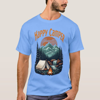 Gelukkige kampeerder kampeerliefhebbers t-shirt