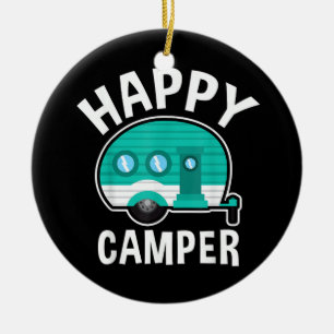 Gelukkige Kampeerder Kampeerwagen Caravan Grappige Keramisch Ornament