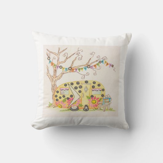 **GELUKKIGE KAMPEERDER** KERSTKUSSEN KUSSEN (Voorkant)
