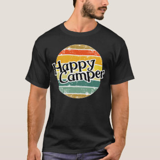 Gelukkige Kampeerder Retro Vintage Kampeerder Kamp T-shirt