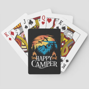 Gelukkige Kampeerder Retro Vintage Matching Kampee Pokerkaarten