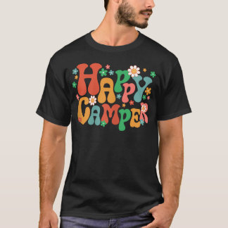Gelukkige Kampeerder Retro Zomer Kamp Kampeer Trip T-shirt